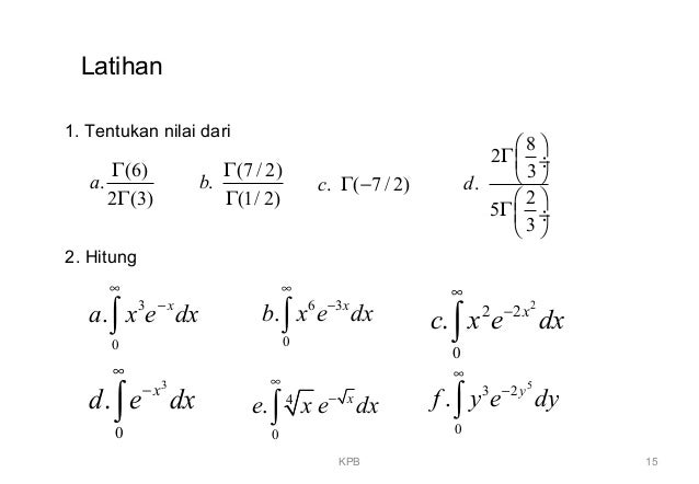 Contoh Soal Fungsi  Gamma  Contoh Soal Fungsi  Gamma  Ilmu 