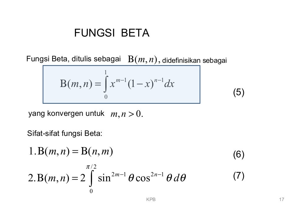 Fungsi Gamma Dan Beta Kalkulus Peubah Banyak 