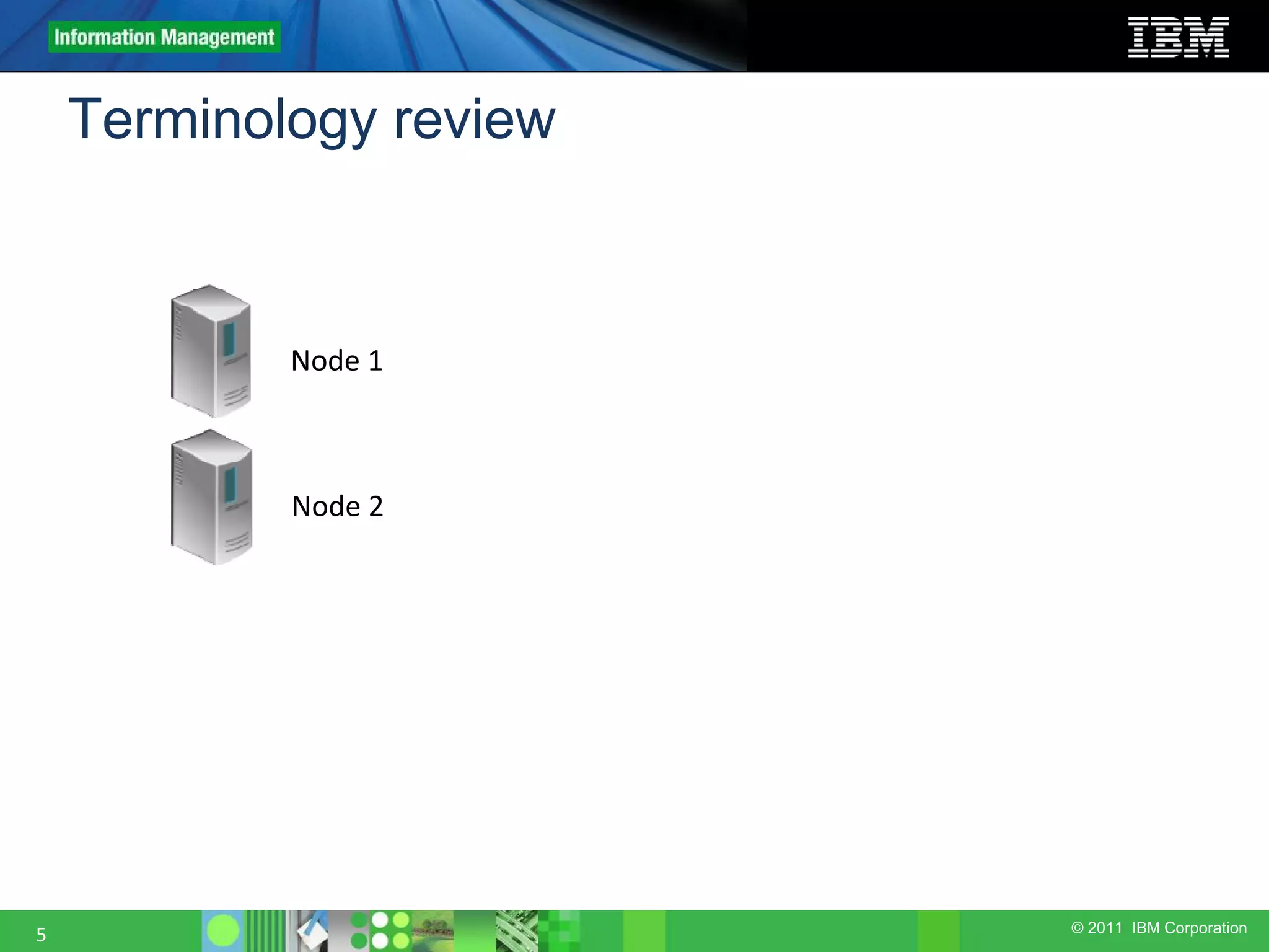 © 2011 IBM Corporation 5 Node 2 Node 1 Terminology review 