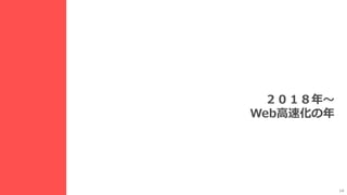 14
２０１８年～
Web高速化の年
 