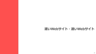 21
遅いWebサイト・速いWebサイト
 