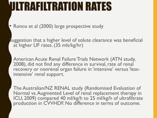 Classical ‘renal’ indications for starting renal replacement therapy ...