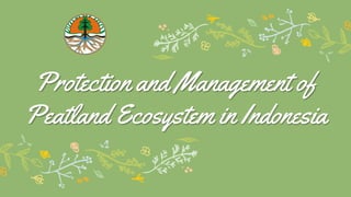 Protection and Management of
Peatland Ecosystem in Indonesia
 