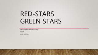 RED-STARS
GREEN STARS
DM: BOGDAN ADAMIV-KOSTYSHYN
AM: RIP
SOME TIME AGO
 