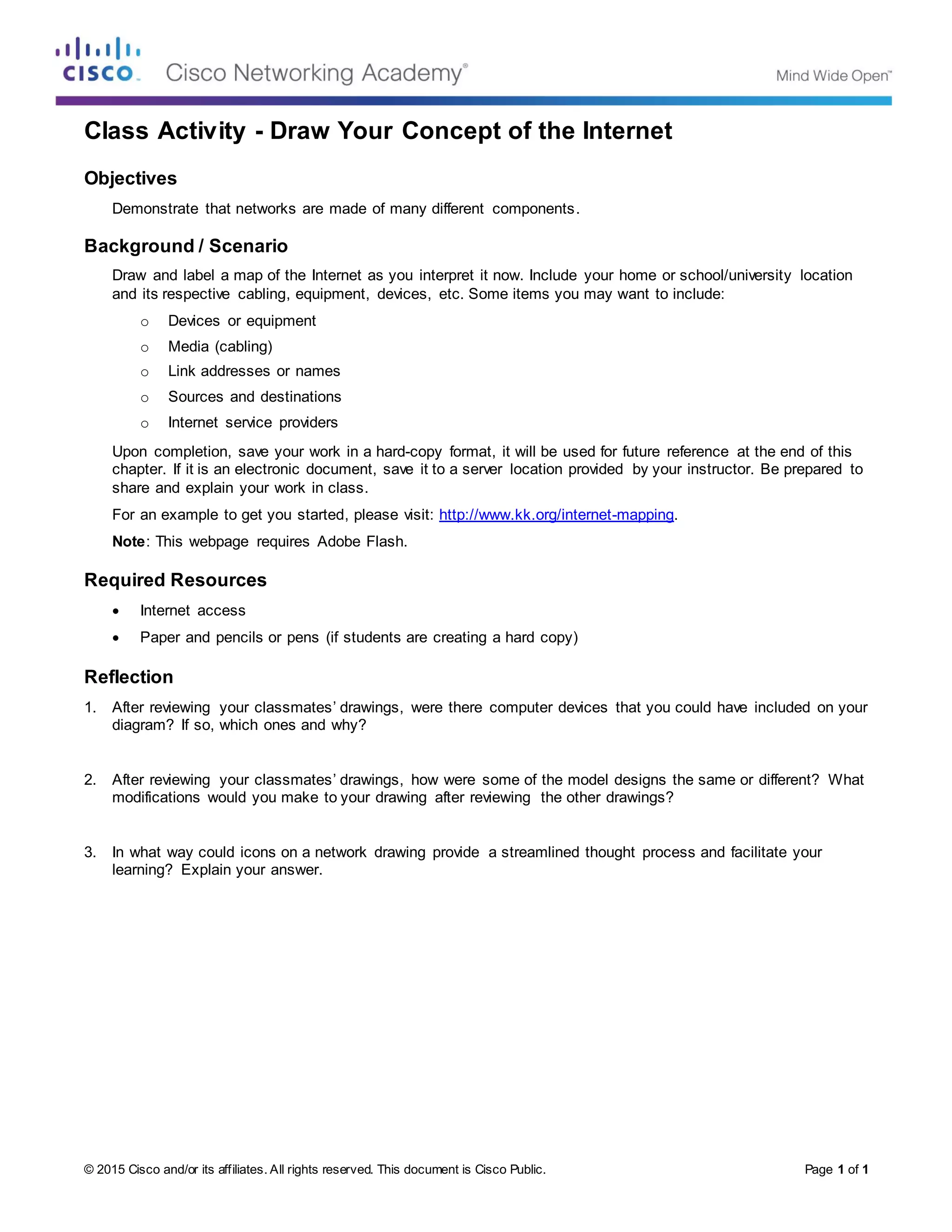 1.0.1.2 class activity draw your concept of the internet | PDF