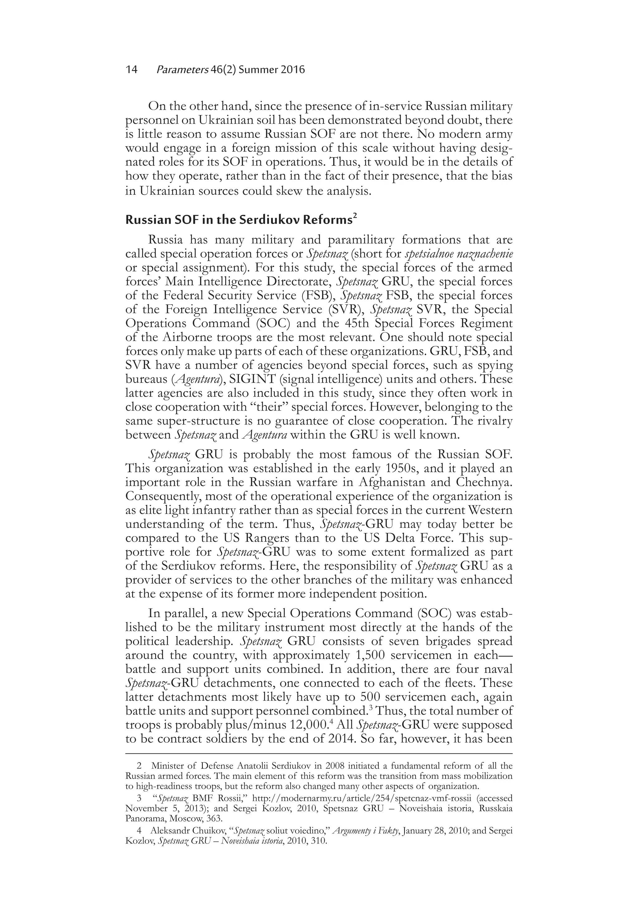 Russian Special Operations Forces in Crimea and Donbas | PDF