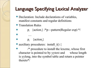 1.Role lexical Analyzer | PPT