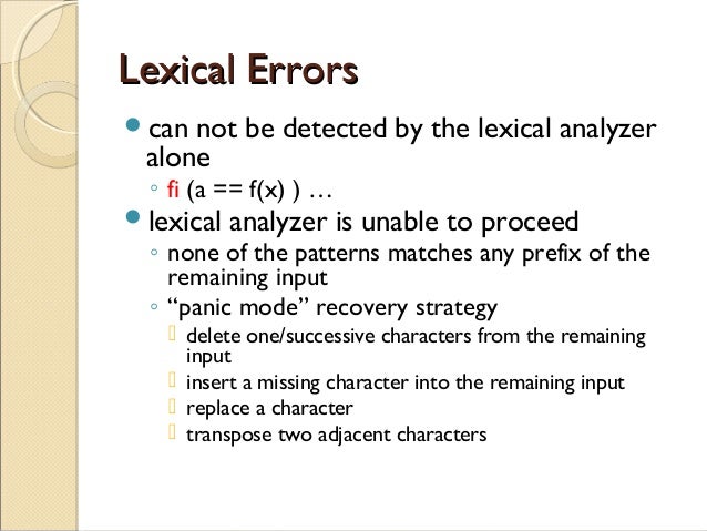 1.Role lexical Analyzer