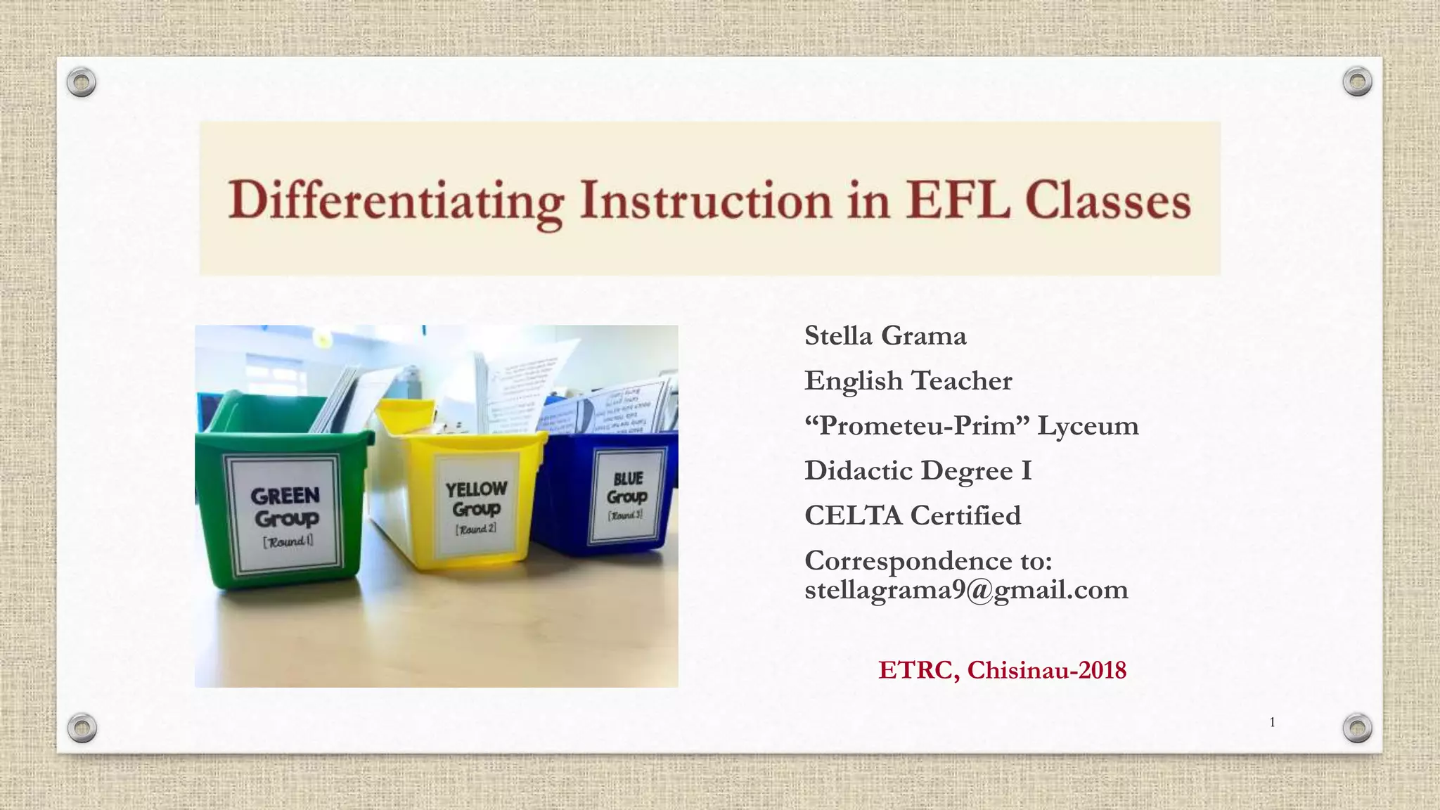 1 Differentiating Instruction In Efl Classes Ppt 1 Differentiating Instruction In Efl Classes Ppt