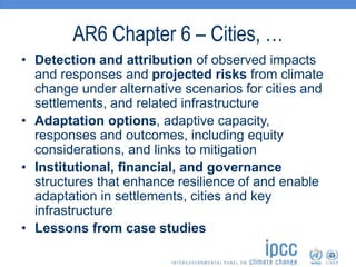 Cities and Climate Change - Cities and climate change adaptation | PPTX