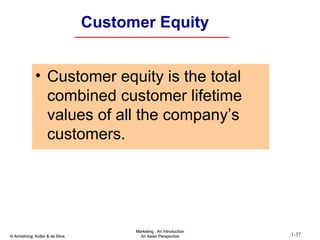 Customer Equity Customer equity is the total combined customer lifetime values of all the company’s customers. 