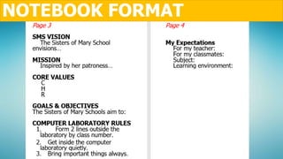 NOTEBOOK FORMAT
 