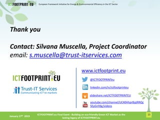 European Framework Initiative for Energy & Envinronmental Efficiency in the ICT Sector
linkedin.com/in/ictfootprinteu
@ICT...