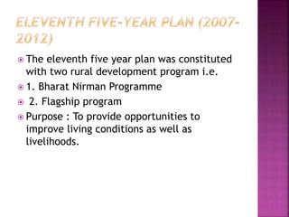 1.7.rural development in five year plans | PPTX