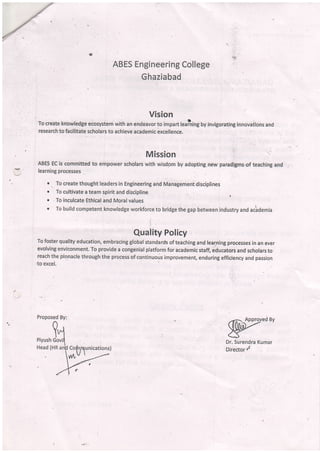 1. abes mission vision | PDF
