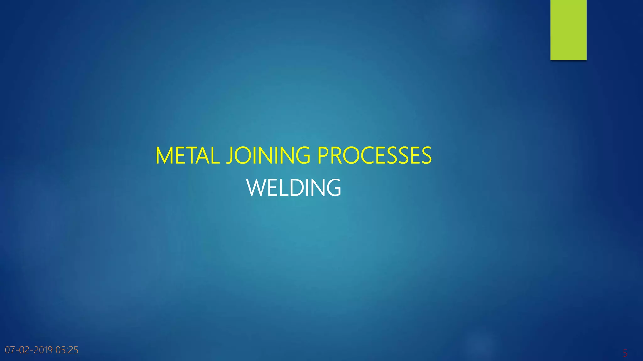 METAL JOINING PROCESSES
WELDING
07-02-2019 05:25 5
 