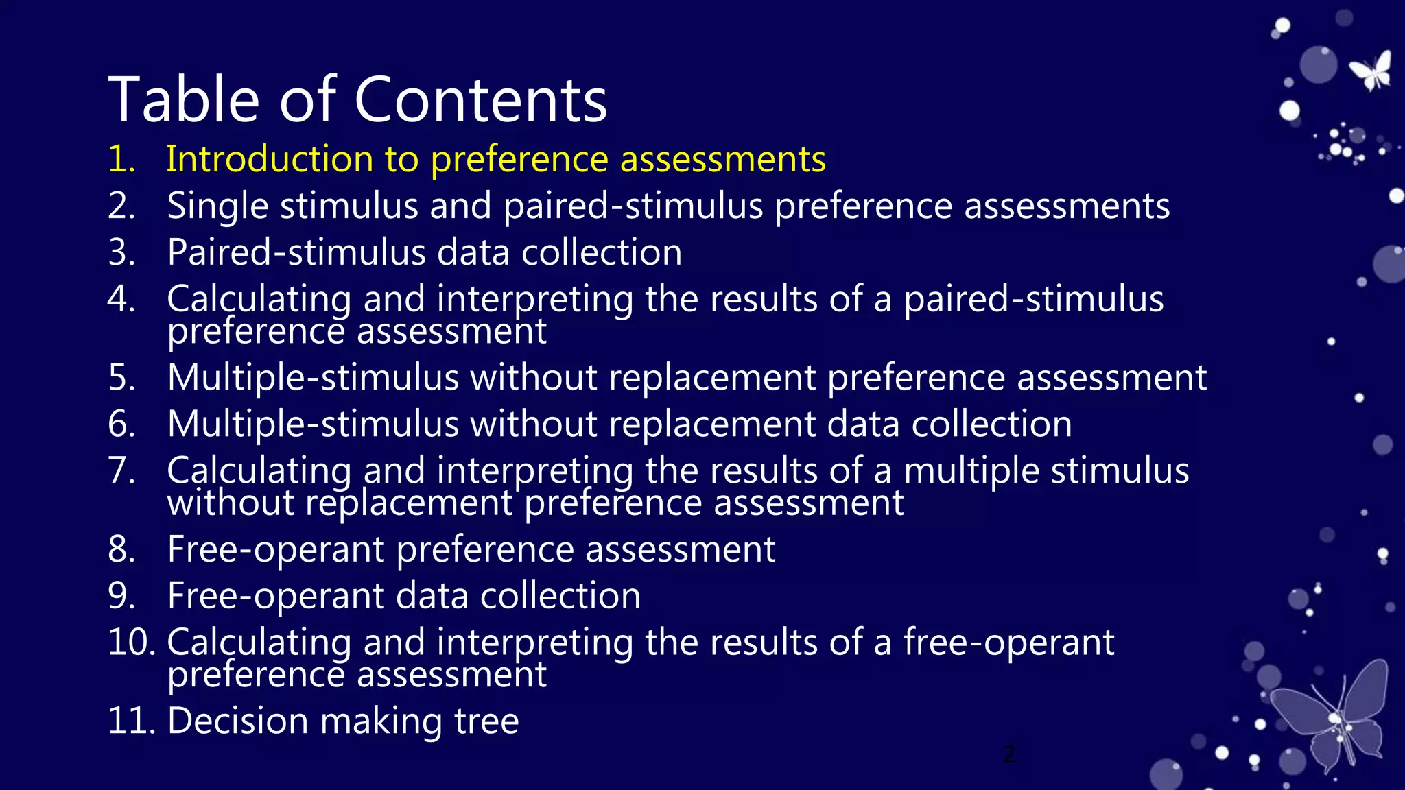 1. introduction what are preference assessments. | PPT