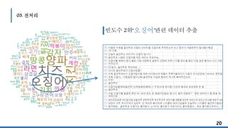 20
03. 전처리
빈도수 2위 관련 데이터 추출“오징어”
 