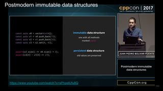 100
https://www.youtube.com/watch?v=sPhpelUfu8Q
Postmodern immutable data structures
 