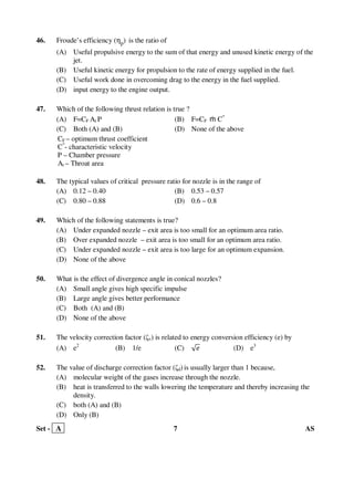 AP PGECET Aerospace 2016 question paper | PDF