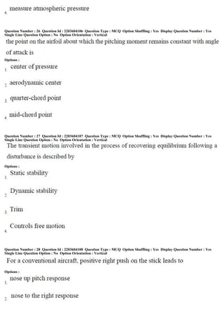 Question Number : 26 Question Id : 2203604106 Question Type : MCQ Option Shuffling : Yes Display Question Number : Yes
Single Line Question Option : No Option Orientation : Vertical
Options :
Question Number : 27 Question Id : 2203604107 Question Type : MCQ Option Shuffling : Yes Display Question Number : Yes
Single Line Question Option : No Option Orientation : Vertical
Options :
Question Number : 28 Question Id : 2203604108 Question Type : MCQ Option Shuffling : Yes Display Question Number : Yes
Single Line Question Option : No Option Orientation : Vertical
Options :
 