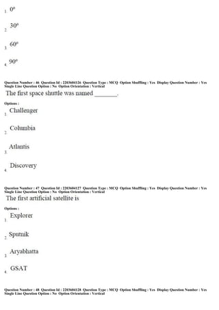Question Number : 46 Question Id : 2203604126 Question Type : MCQ Option Shuffling : Yes Display Question Number : Yes
Single Line Question Option : No Option Orientation : Vertical
Options :
Question Number : 47 Question Id : 2203604127 Question Type : MCQ Option Shuffling : Yes Display Question Number : Yes
Single Line Question Option : No Option Orientation : Vertical
Options :
Question Number : 48 Question Id : 2203604128 Question Type : MCQ Option Shuffling : Yes Display Question Number : Yes
Single Line Question Option : No Option Orientation : Vertical
 