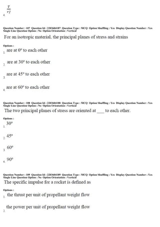 Question Number : 107 Question Id : 2203604187 Question Type : MCQ Option Shuffling : Yes Display Question Number : Yes
Single Line Question Option : No Option Orientation : Vertical
Options :
Question Number : 108 Question Id : 2203604188 Question Type : MCQ Option Shuffling : Yes Display Question Number : Yes
Single Line Question Option : No Option Orientation : Vertical
Options :
Question Number : 109 Question Id : 2203604189 Question Type : MCQ Option Shuffling : Yes Display Question Number : Yes
Single Line Question Option : No Option Orientation : Vertical
Options :
 