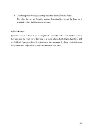 Relational Task Force Conclusions LAB REPORT SHEAR FORCE IN A BEAM | PDF