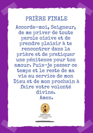 40 jours pour former Jésus