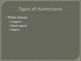 Three classes:
• Inorganic
• Metal-organic
• Organic
19
 