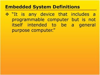 Not Embedded Introduction to embedded system | PPTX