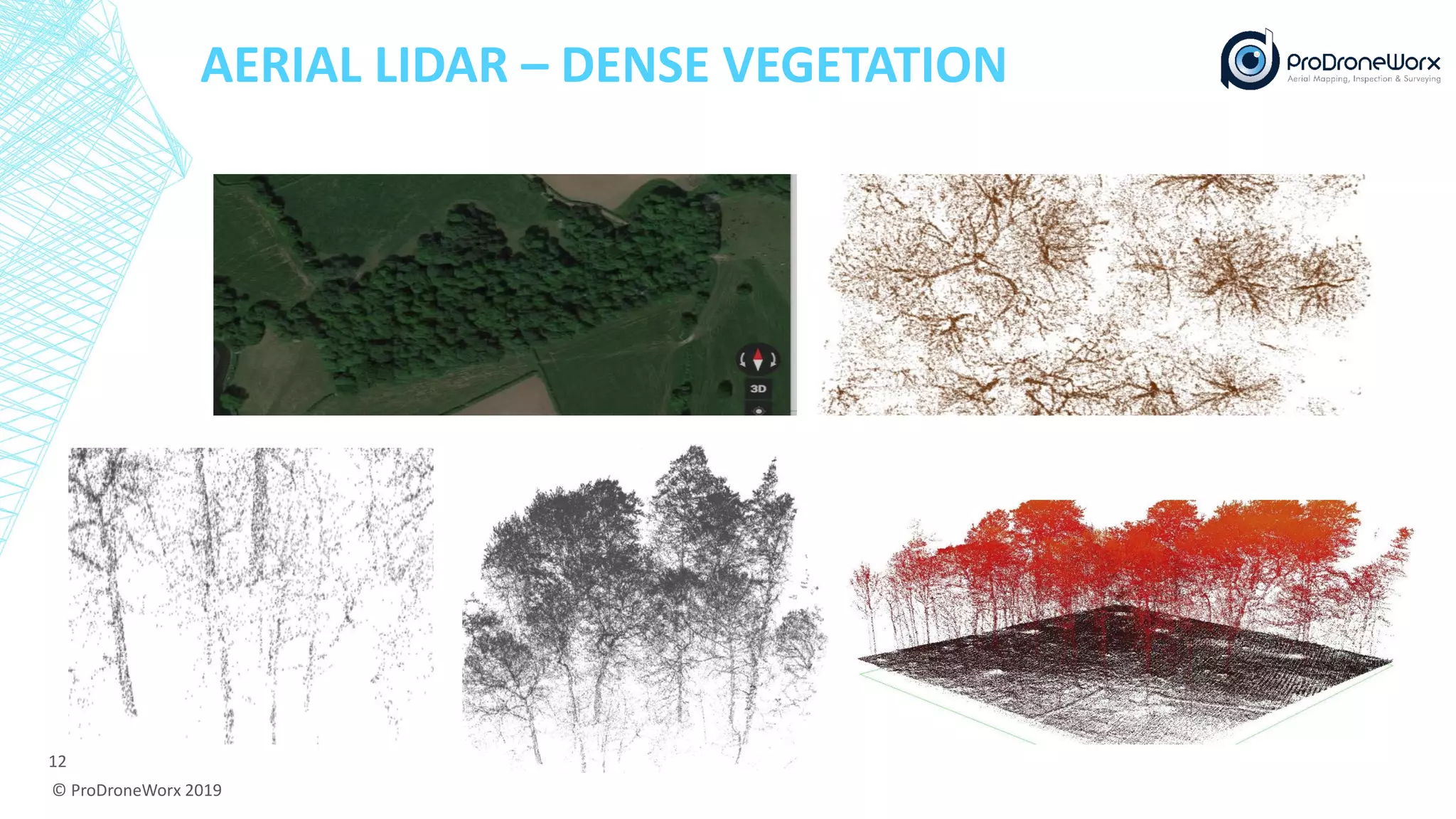 AERIAL LIDAR – DENSE VEGETATION
© ProDroneWorx 2019
12
 