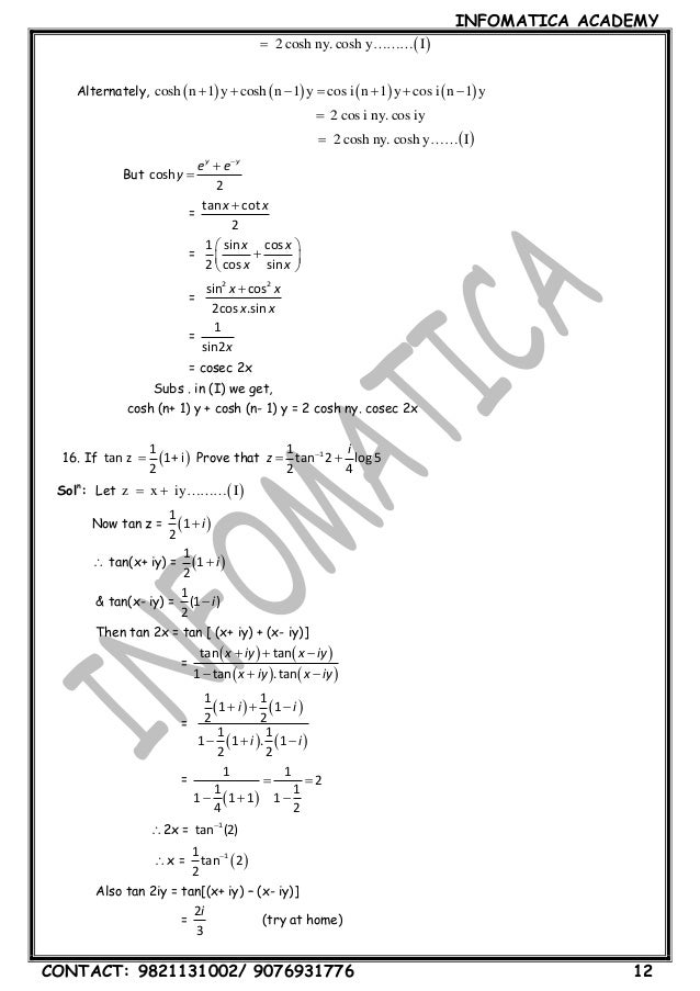1 Complex Numbers
