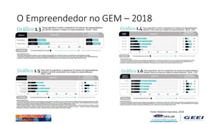 O Empreendedor no GEM – 2018
Fonte: Relatório Executivo, 2018
 