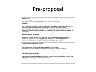 Pre-proposal
 