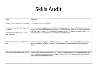 Skills Audit
 