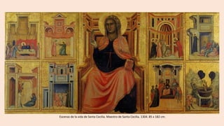 Adoración de los Reyes Magos. Gentile da Fabriano. 1423.
Témpera sobre madera. 303 x 282 cm.
 