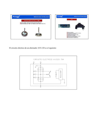 El circuito eléctrico de un alternador AVI-128 es el siguiente:
 