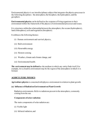 ENVIROMENTAL PHYSICS | DOCX