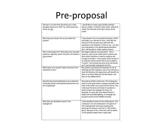 Pre-proposal
 