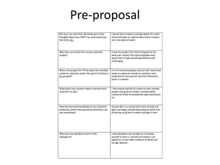 Pre-proposal
 