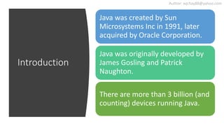 Java overview and architecture | PPTX