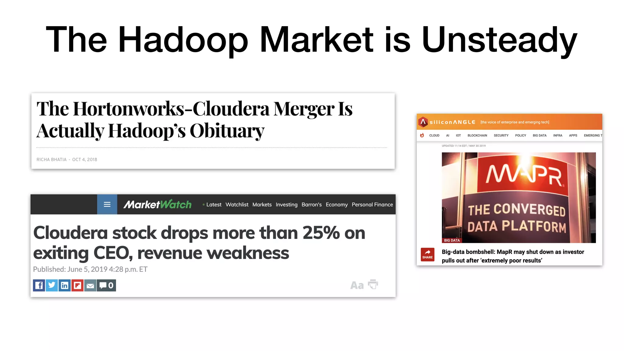 The Hadoop Market is Unsteady
 