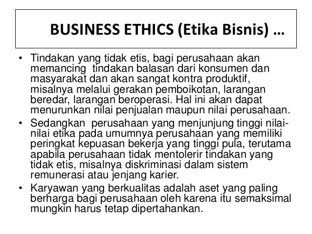 Pengertian Etika Bisnis Business Ethics Materi Training Etika Bis