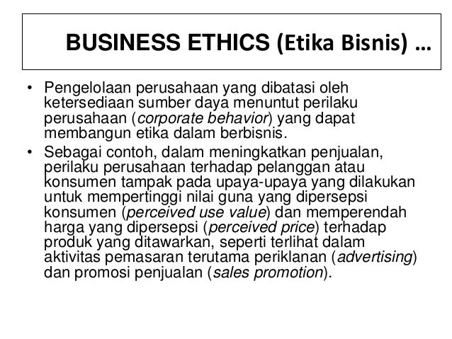 Pengertian Etika Bisnis Business Ethics Materi Training Etika Bis