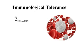 Immunological Tolerance
By
Ayesha Zafar
 