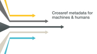 Crossref metadata for
machines & humans
 