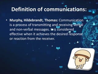 Comms Definition definition and the process of communication | PPTX