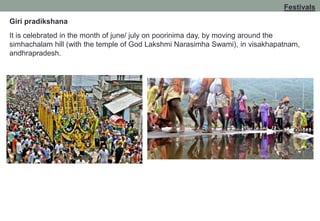 CONSERVATION: Culture of Andhra Pradesh - Heritage monuments, Festivals