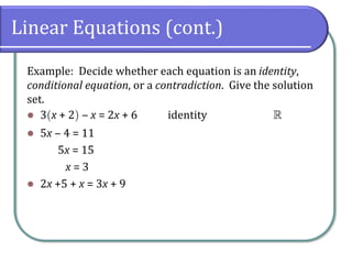 1.1 Linear Equations | PDF